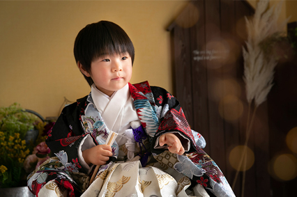 7歳男の子自然光の七五三
